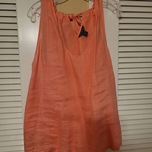 Tommy Bahama Coral Tie-Back V-Neck Linen Tank